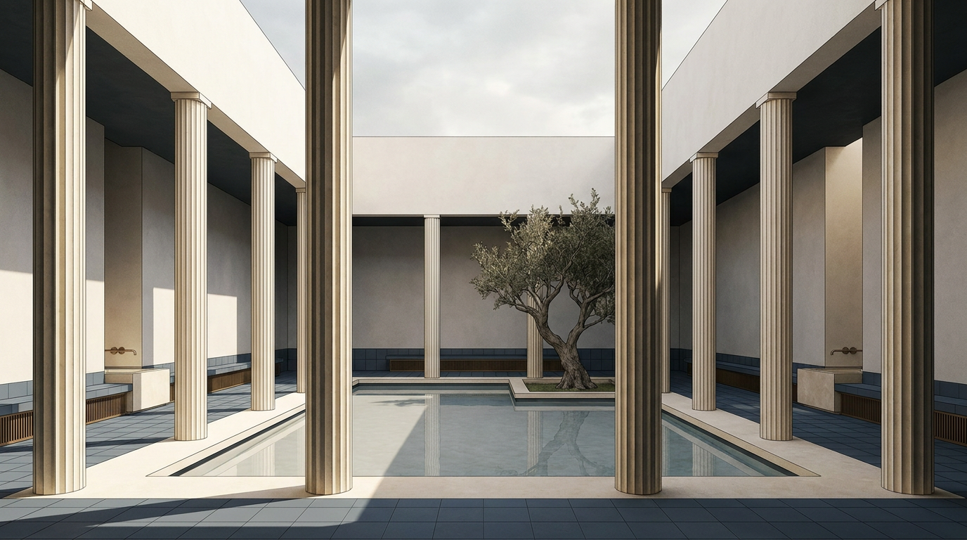 Architectural illustration representing private AI systems embedded close to the work